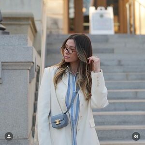 Celine Blue Mini Bag with Gold Accent